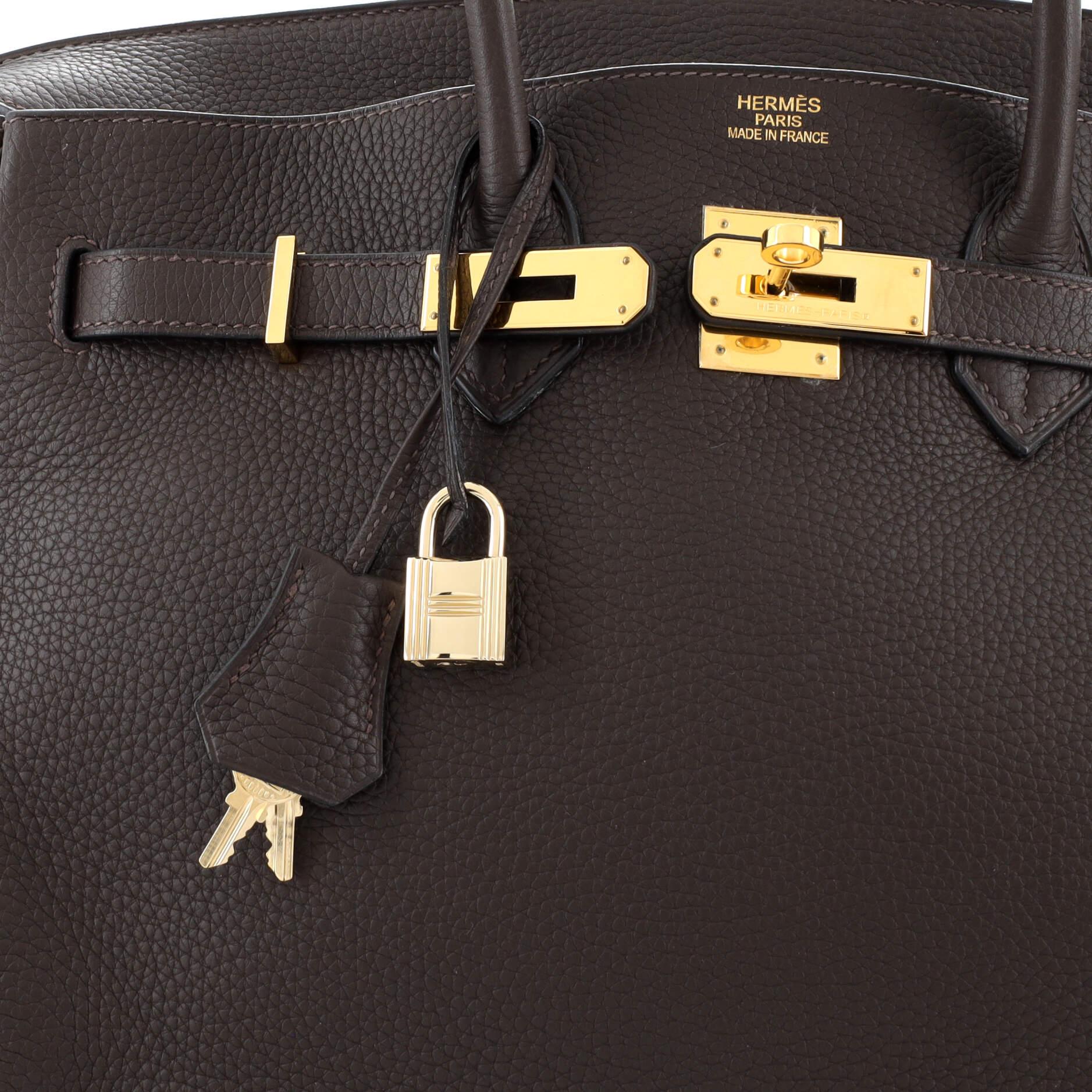 Hermes Birkin Handbag Ebene Clemence with Gold Hardware 35 3