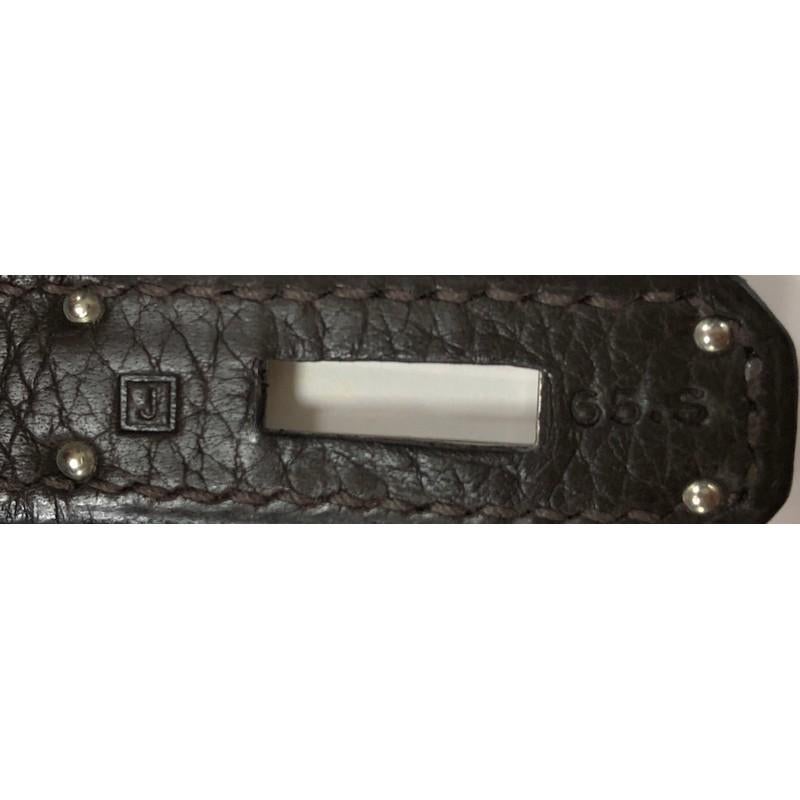 Hermes Birkin Handbag Ebene Clemence With Palladium Hardware 35  5