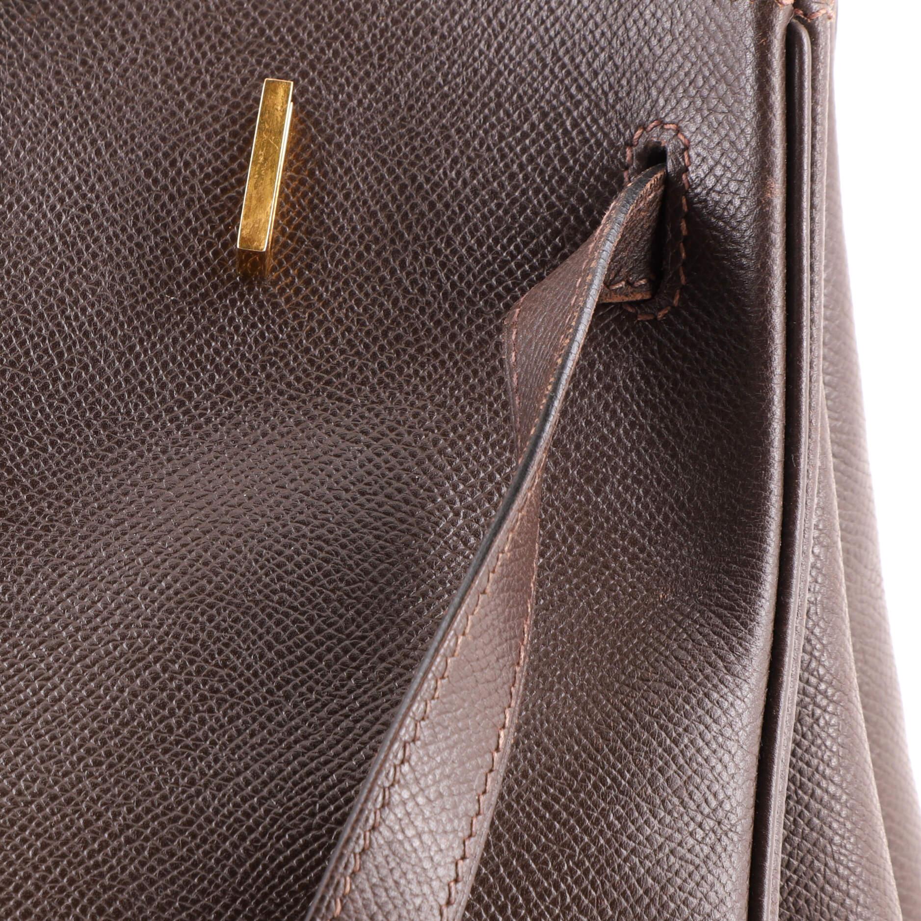 Hermes Birkin Handbag Ebene Courchevel with Gold Hardware 40 7