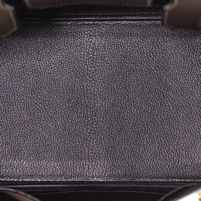 Black Hermes Birkin Handbag Ebene Epsom with Gold Hardware 30