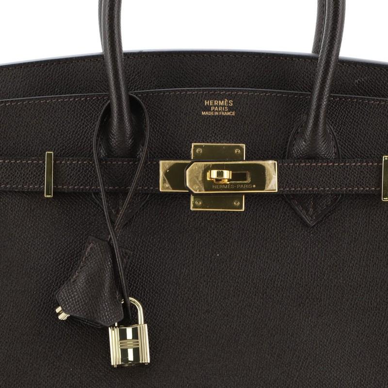 Hermes Birkin Handbag Ebene Epsom with Gold Hardware 30 In Good Condition In NY, NY