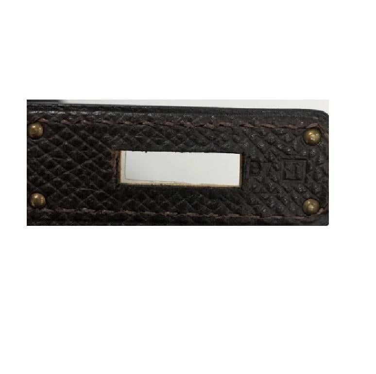 Women's or Men's Hermes Birkin Handbag Ebene Epsom with Gold Hardware 30