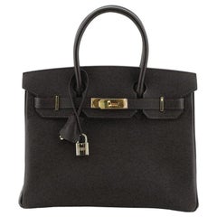 Hermes Birkin Handbag Ebene Epsom With Gold Hardware 30 