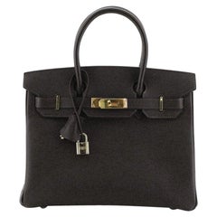 Hermes Birkin Handbag Ebene Epsom with Gold Hardware 30