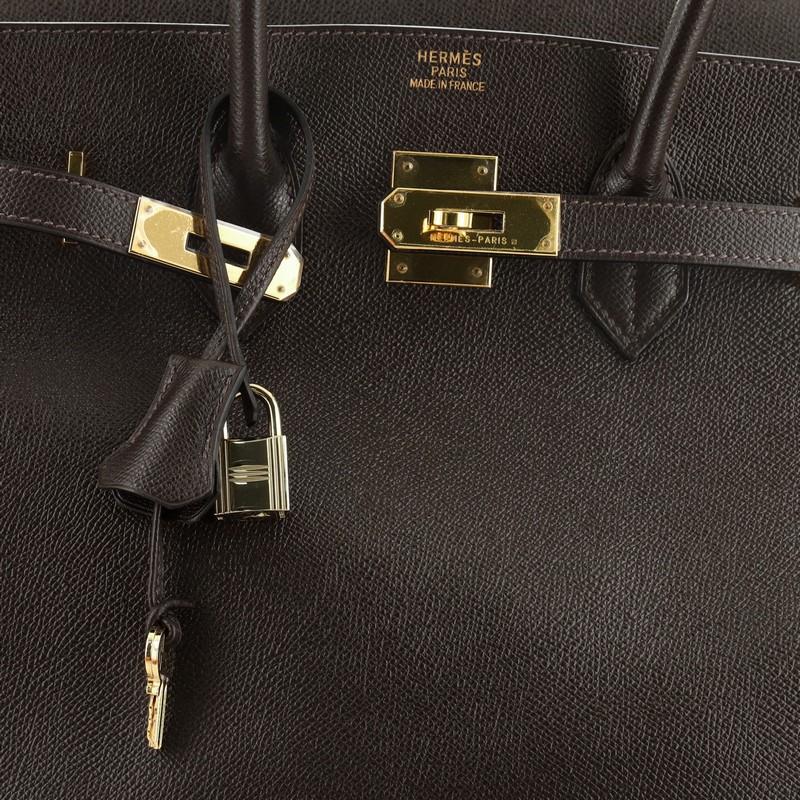 Hermes Birkin Handbag Ebene Epsom with Gold Hardware 35 In Good Condition In NY, NY