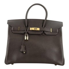 Hermes Birkin Handbag Ebene Epsom with Gold Hardware 35
