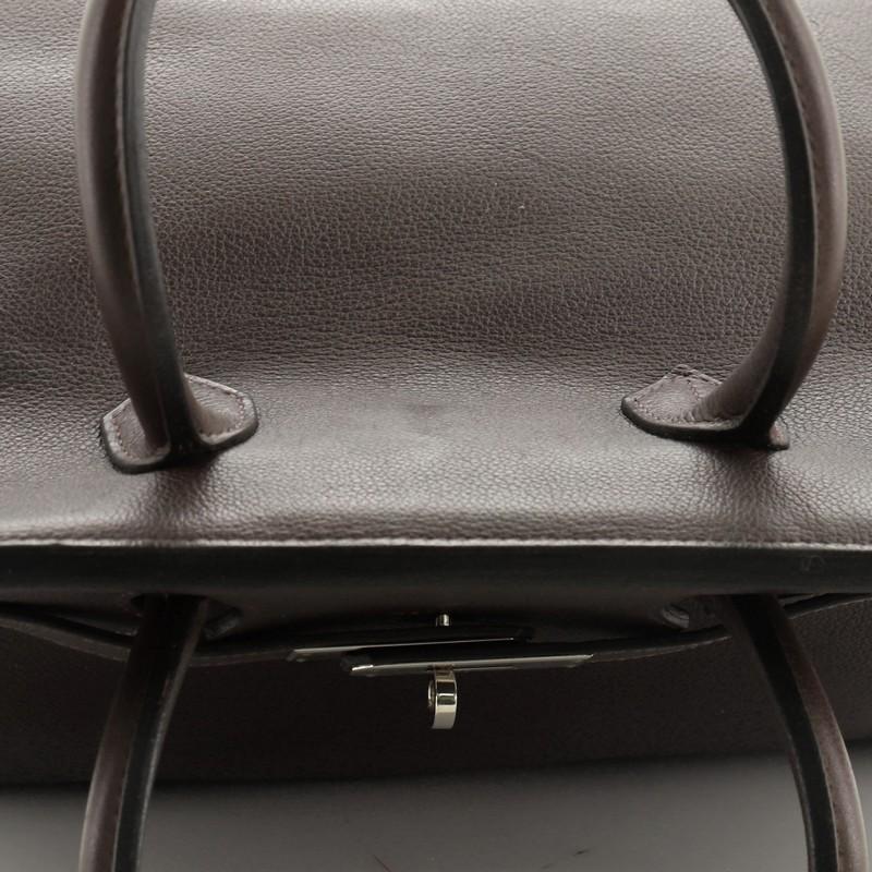 Hermes Birkin Handbag Ebene Evergrain With Palladium Hardware 35  2