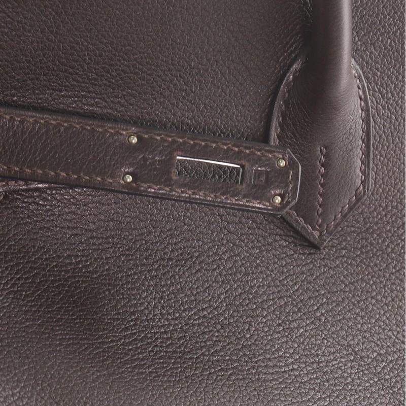 Hermes Birkin Handbag Ebene Evergrain with Palladium Hardware 35 4