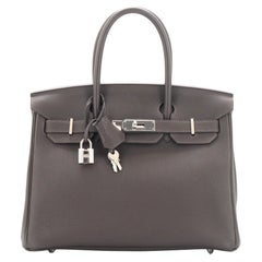 Hermes Birkin Handbag Ebene Togo with Palladium Hardware 30