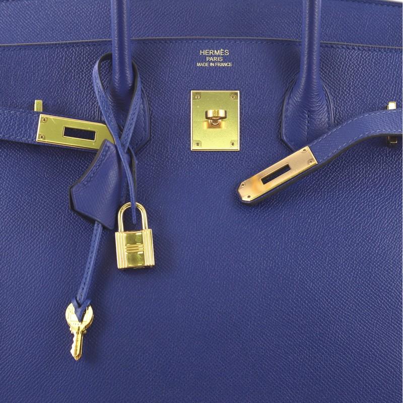 Hermes Birkin Handbag Electric Blue Epsom with Gold Hardware 35 2