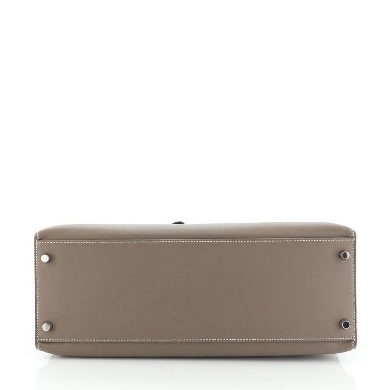 Gray Hermes Birkin Handbag Etain Epsom with Palladium Hardware 35