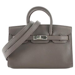Hermes Birkin Handbag Etain Swift with Palladium Hardware Tiny