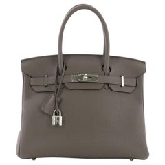 Hermes Birkin Handbag Etain Togo with Palladium Hardware 30