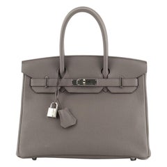 Hermes Birkin Handbag Etain Togo With Palladium Hardware 30 