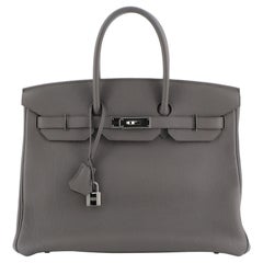 Hermes Birkin Handbag Etain Togo With Palladium Hardware 35 