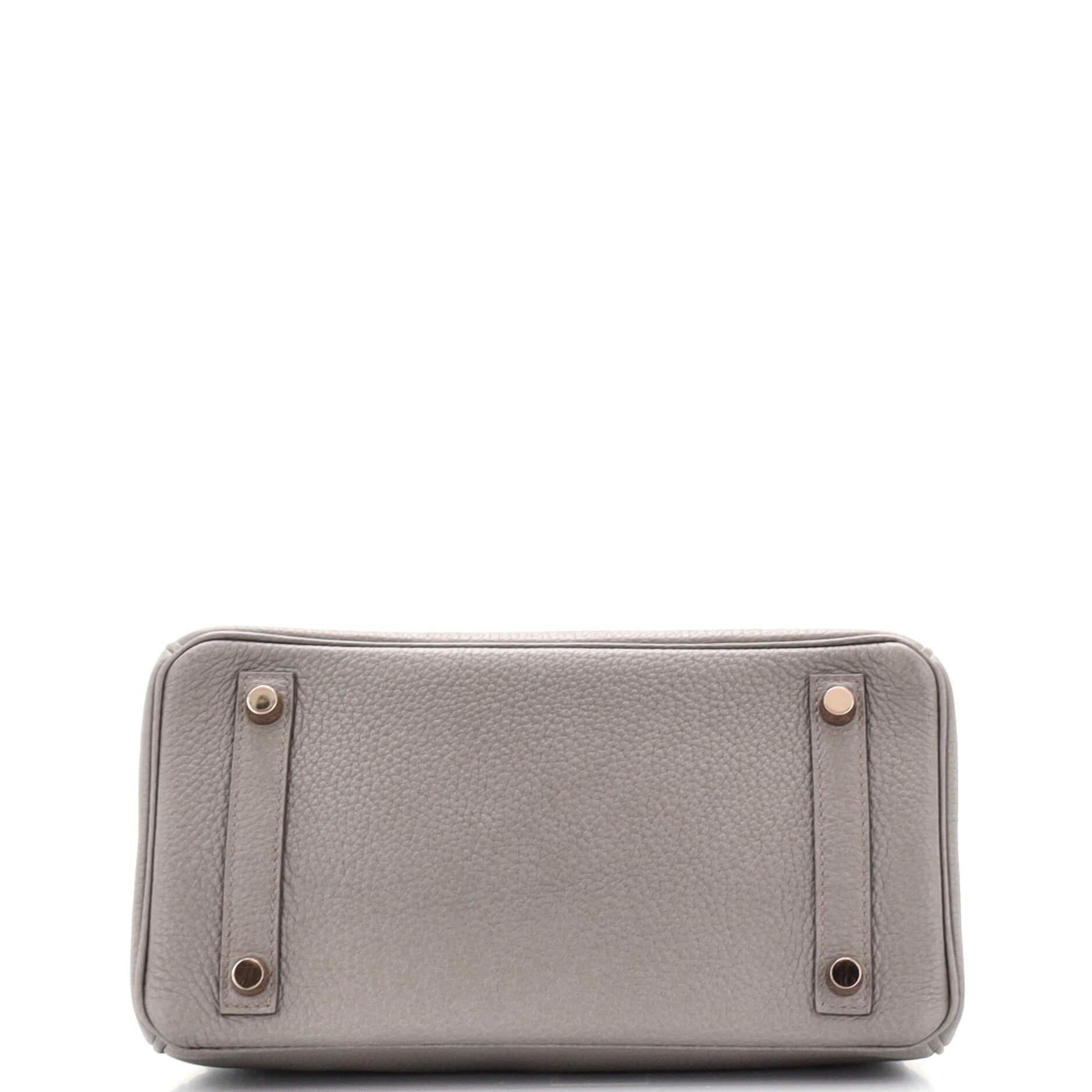 Gray Hermes Birkin Handbag Etain Togo with Rose Gold Hardware 25