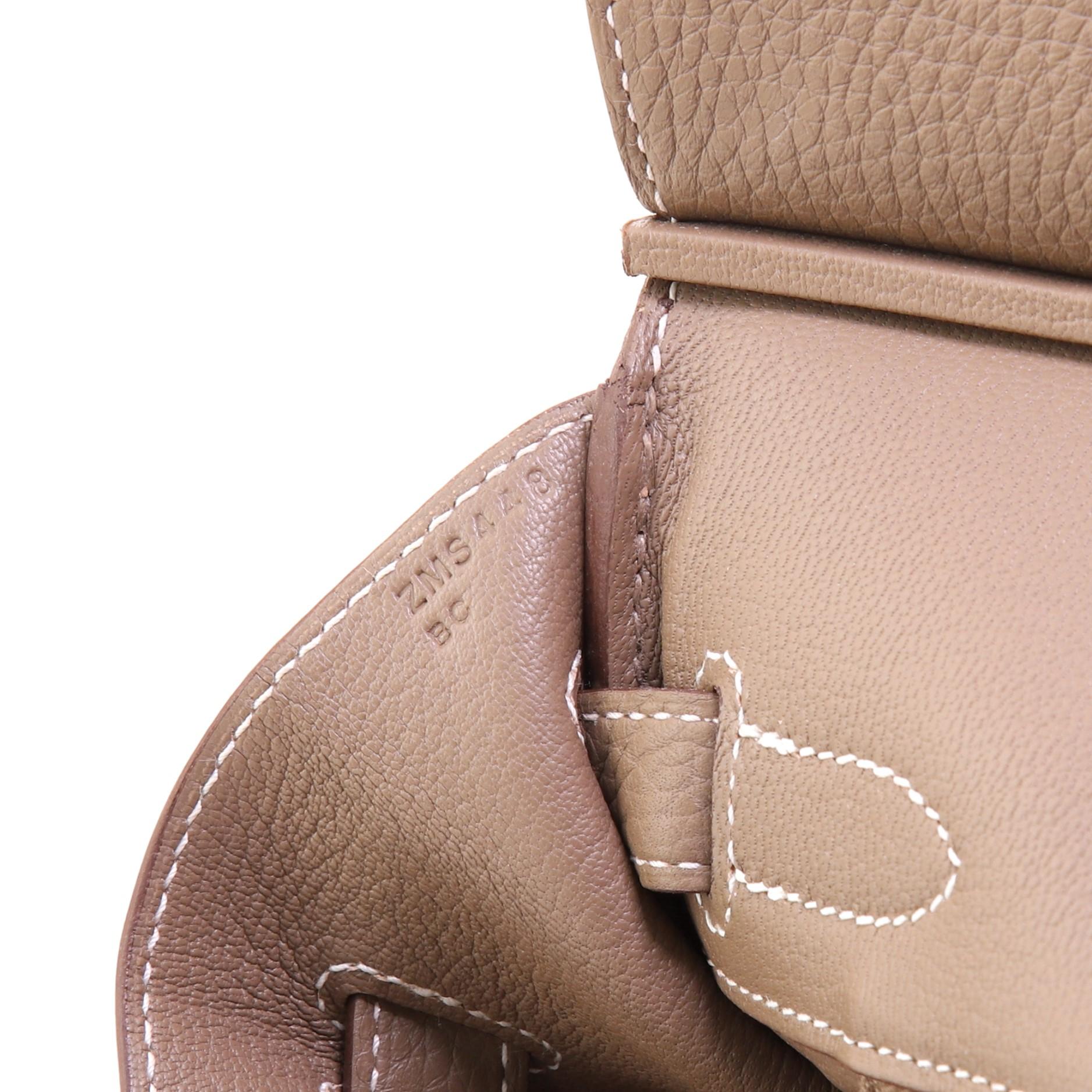 Hermes Birkin Handbag Etoupe Clemence with Palladium Hardware 30 1