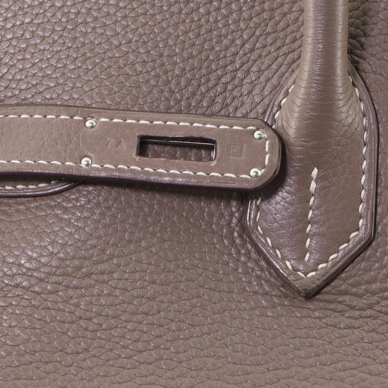 Hermes Birkin Handbag Etoupe Clemence with Palladium Hardware 35 5