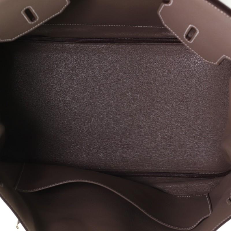 Women's or Men's Hermes Birkin Handbag Etoupe Clemence with Palladium Hardware 35