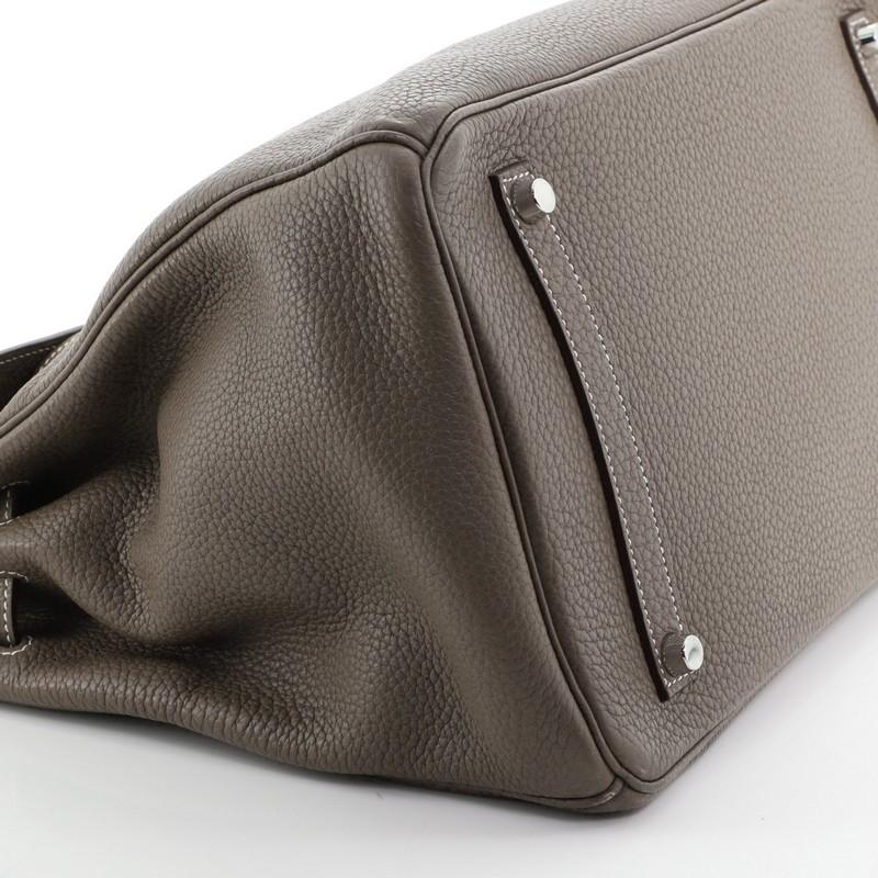 Hermes Birkin Handbag Etoupe Clemence With Palladium Hardware 35  1