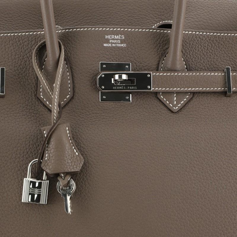 Hermes Birkin Handbag Etoupe Clemence With Palladium Hardware 35  3