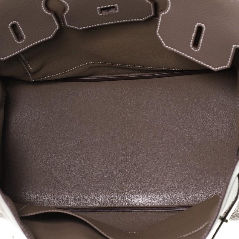 Hermes Birkin Handbag Etoupe Clemence With Palladium Hardware 35  4