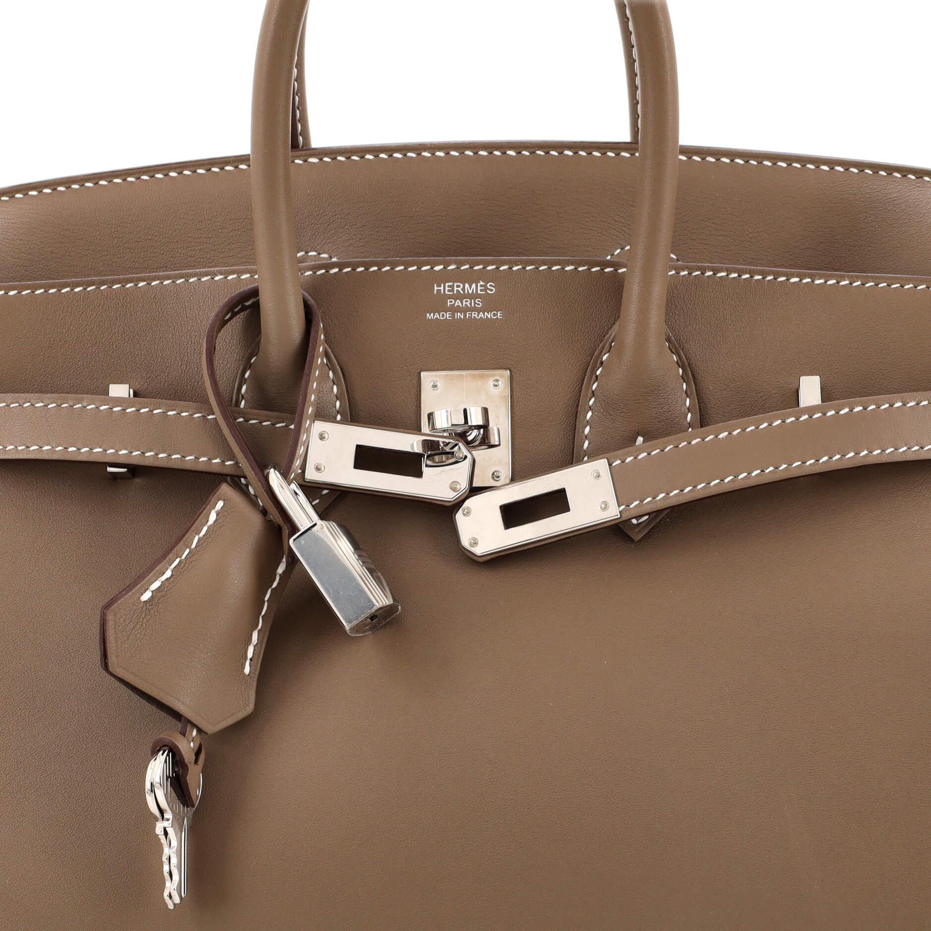 Hermes Birkin Handbag Etoupe Swift with Palladium Hardware 25 3