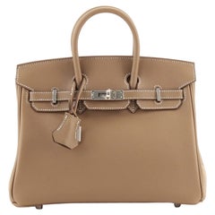 Hermes Birkin Handbag Etoupe Swift with Palladium Hardware 25