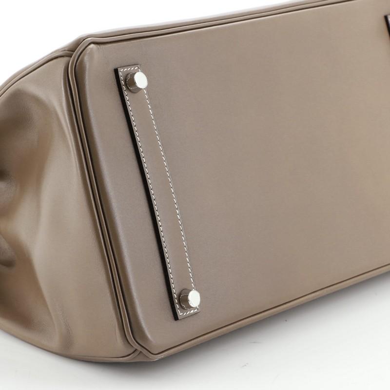 Hermes Birkin Handbag Etoupe Tadelakt With Palladium Hardware 35 1