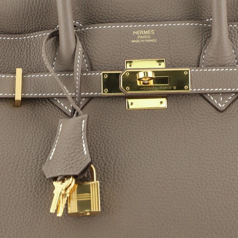 Hermes Birkin Handbag Etoupe Togo With Gold Hardware 30  1