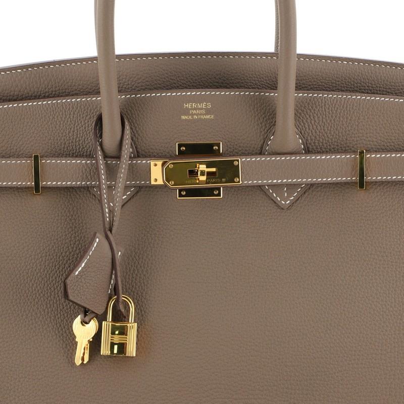 Hermes Birkin Handbag Etoupe Togo With Gold Hardware 35  1