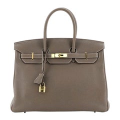 Hermes Birkin Handbag Etoupe Togo with Gold Hardware 35