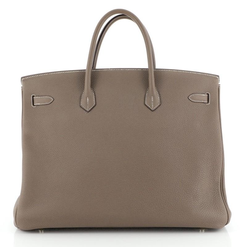 Hermes Birkin Handbag Etoupe Togo with Gold Hardware 40 In Good Condition In NY, NY