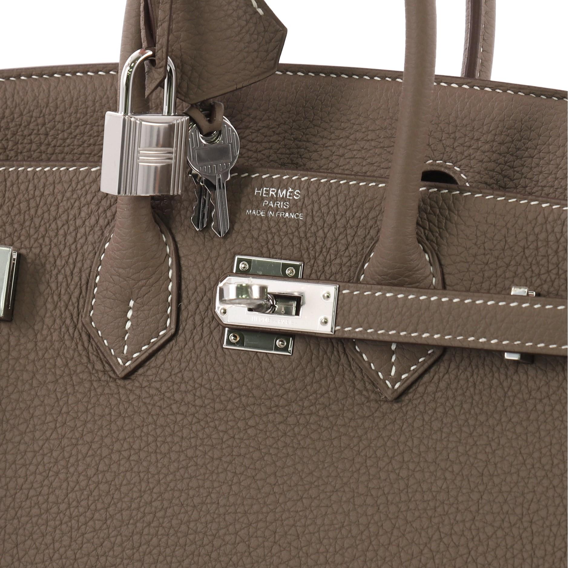 Hermes Birkin Handbag Etoupe Togo with Palladium Hardware 25 1