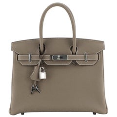 Hermes Birkin Handbag Etoupe Togo with Palladium Hardware 30