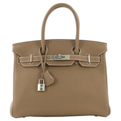 Hermes Birkin Handbag Etoupe Togo with Palladium Hardware 30