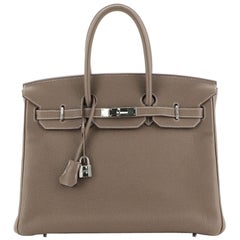 Hermes Birkin Handbag Etoupe Togo with Palladium Hardware 35