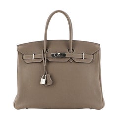 Hermes Birkin Handbag Etoupe Togo with Palladium Hardware 35