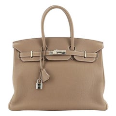 Hermes Birkin 35 Bag Etoupe Gold Hardware Togo Leather Neutral Taupe –  Mightychic