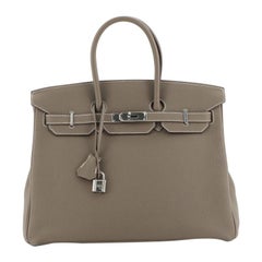 Hermes Birkin Handbag Etoupe Togo with Palladium Hardware 35