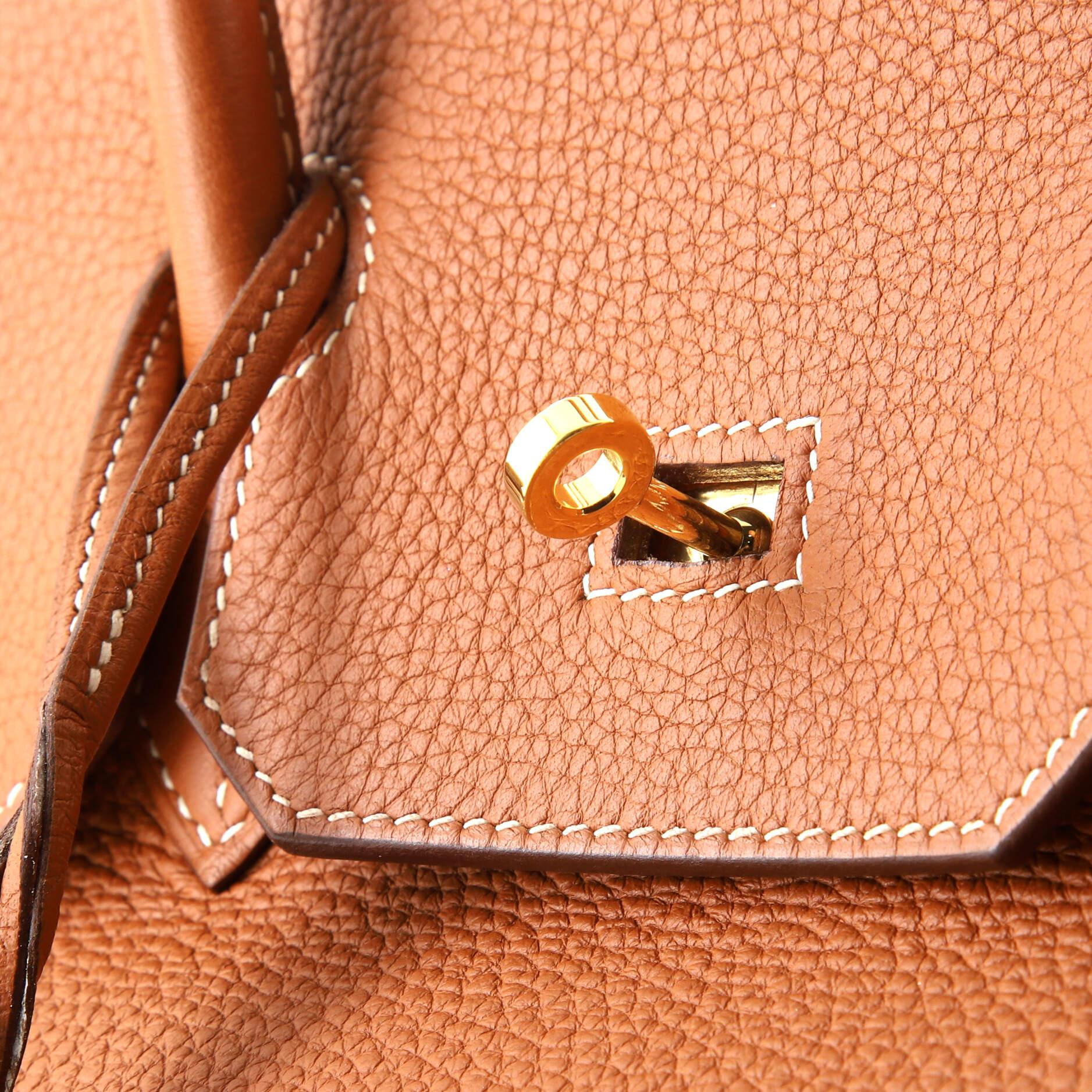 Hermes Birkin Handbag Etrusque Clemence with Gold Hardware 35 For Sale 5