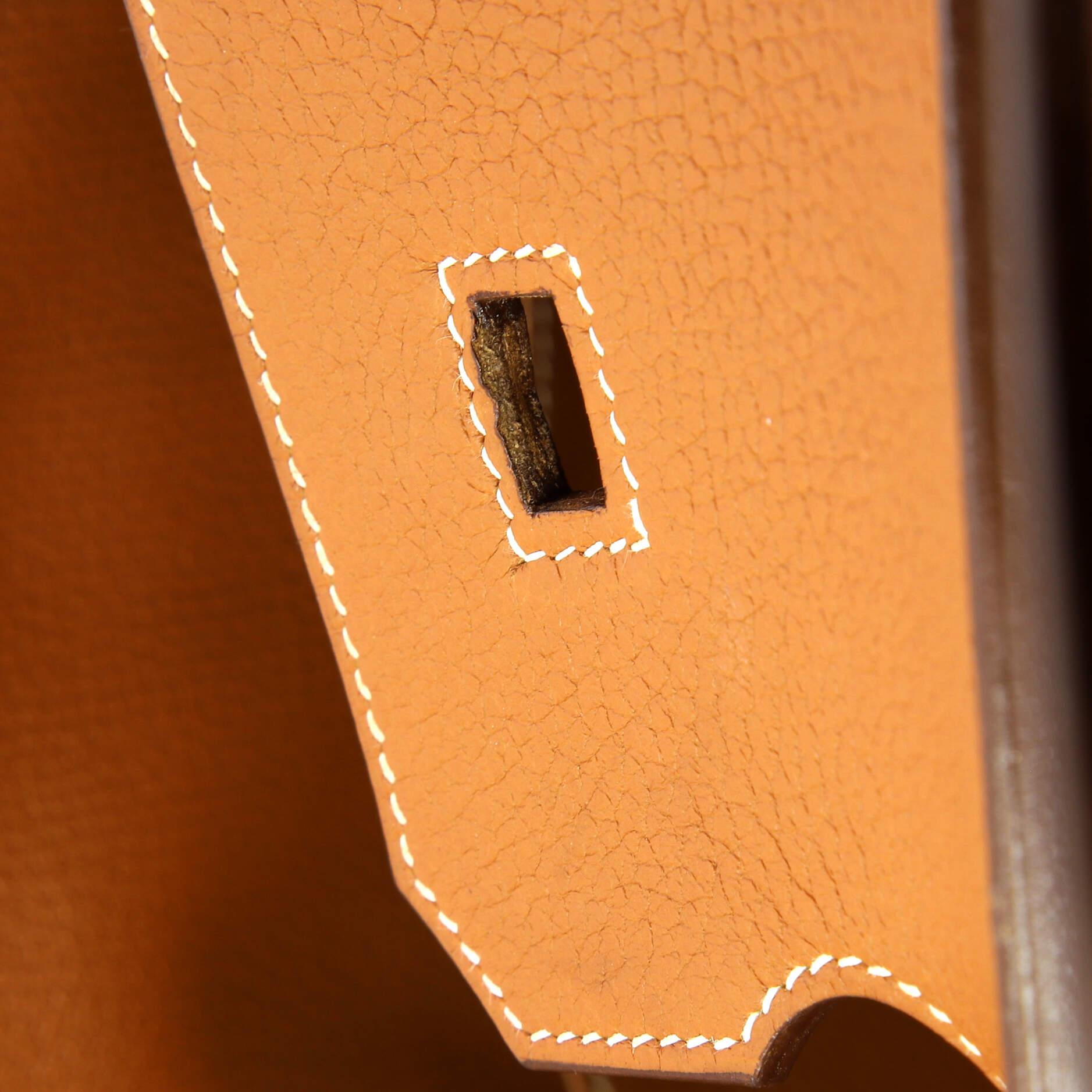 Hermes Birkin Handbag Etrusque Clemence with Gold Hardware 35 For Sale 6