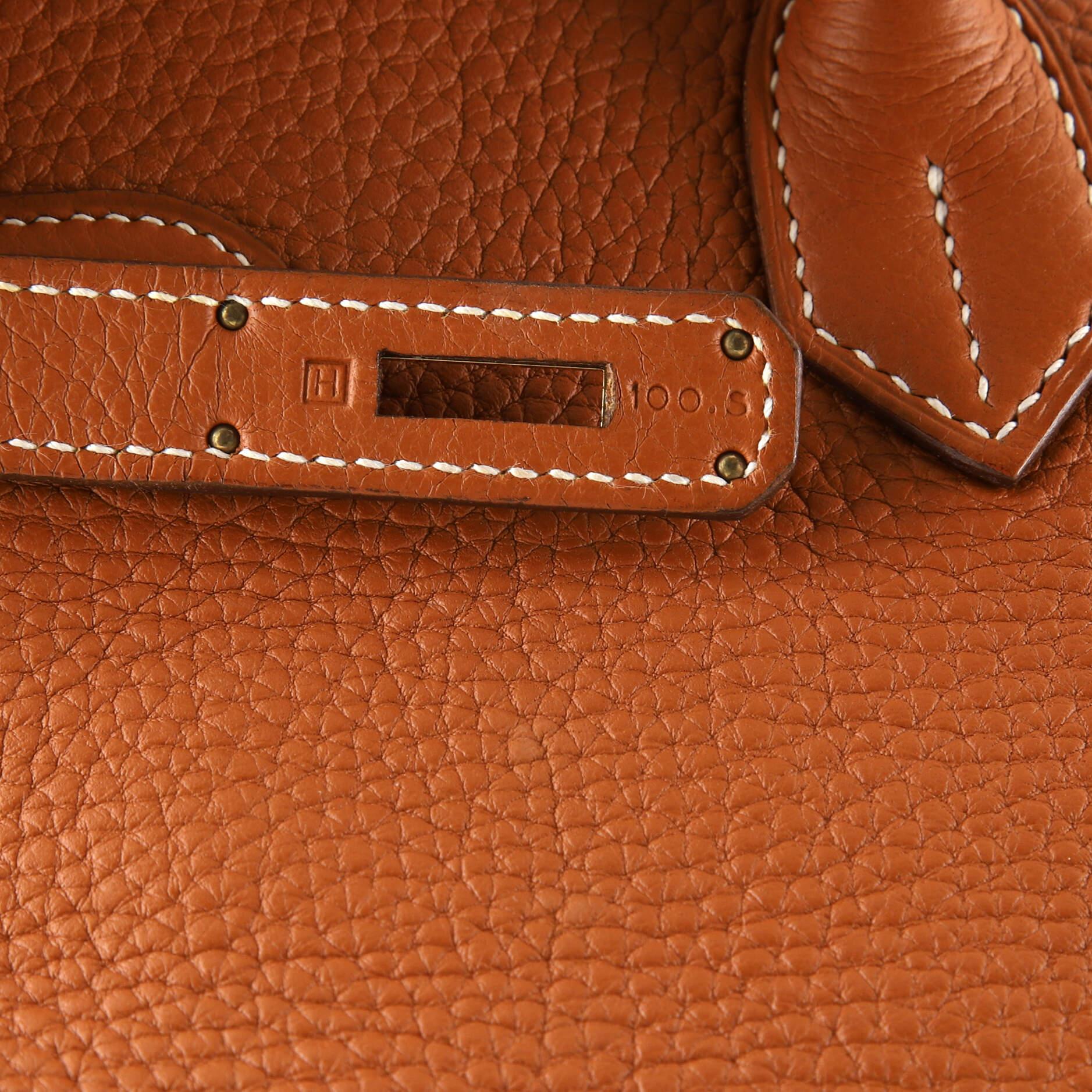 Hermes Birkin Handbag Etrusque Clemence with Gold Hardware 35 For Sale 7
