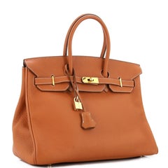 Hermes Birkin Handbag Etrusque Clemence with Gold Hardware 35