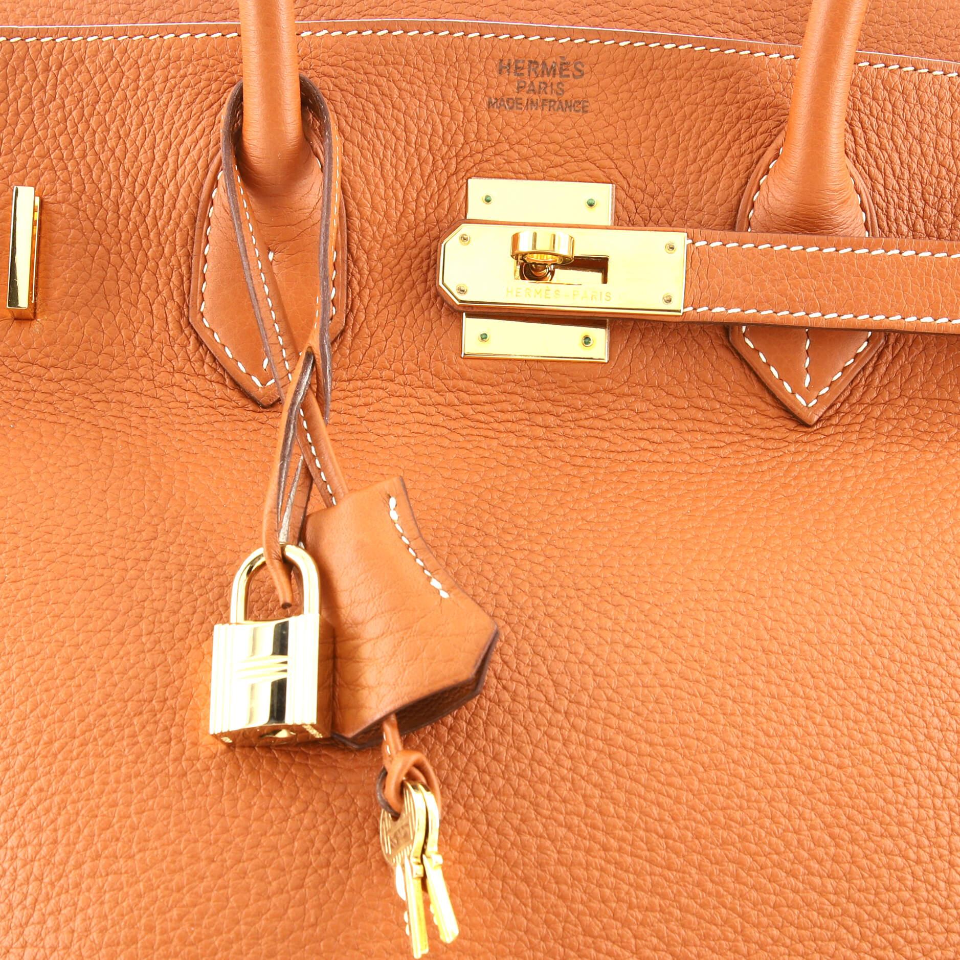 Hermes Birkin Handbag Etrusque Clemence with Gold Hardware 35 For Sale 1