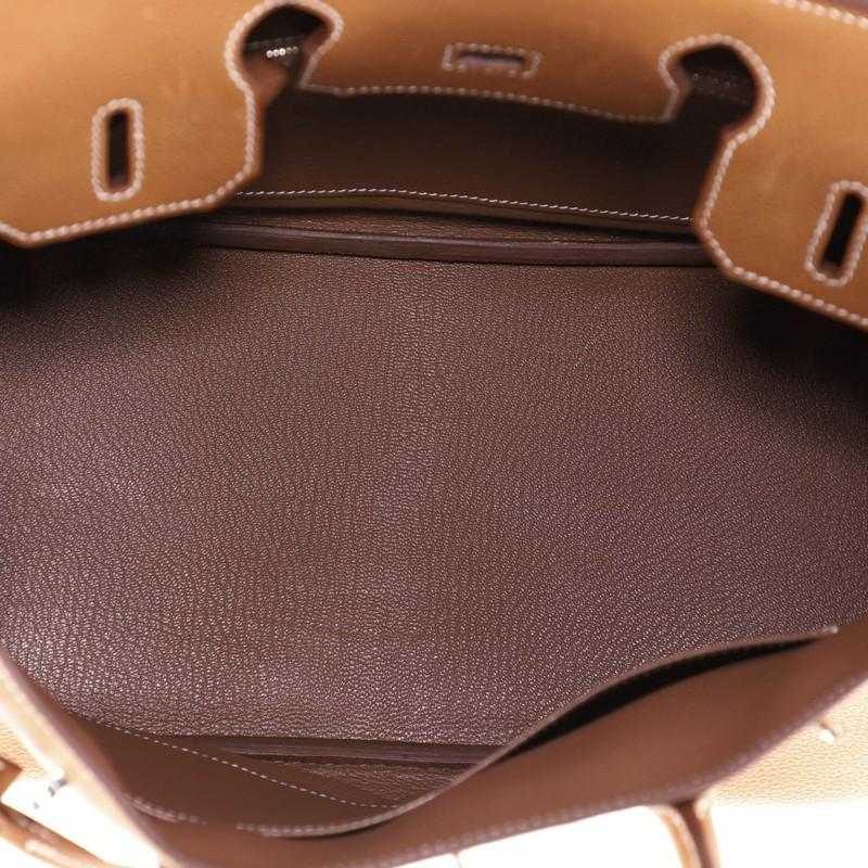Hermes Birkin Handbag Fauve Barenia Faubourg with Palladium Hardware 30 4