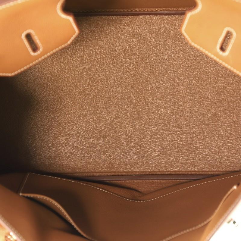 Women's or Men's Hermes Birkin Handbag Fauve Barenia Faubourg with Palladium Hardware 35