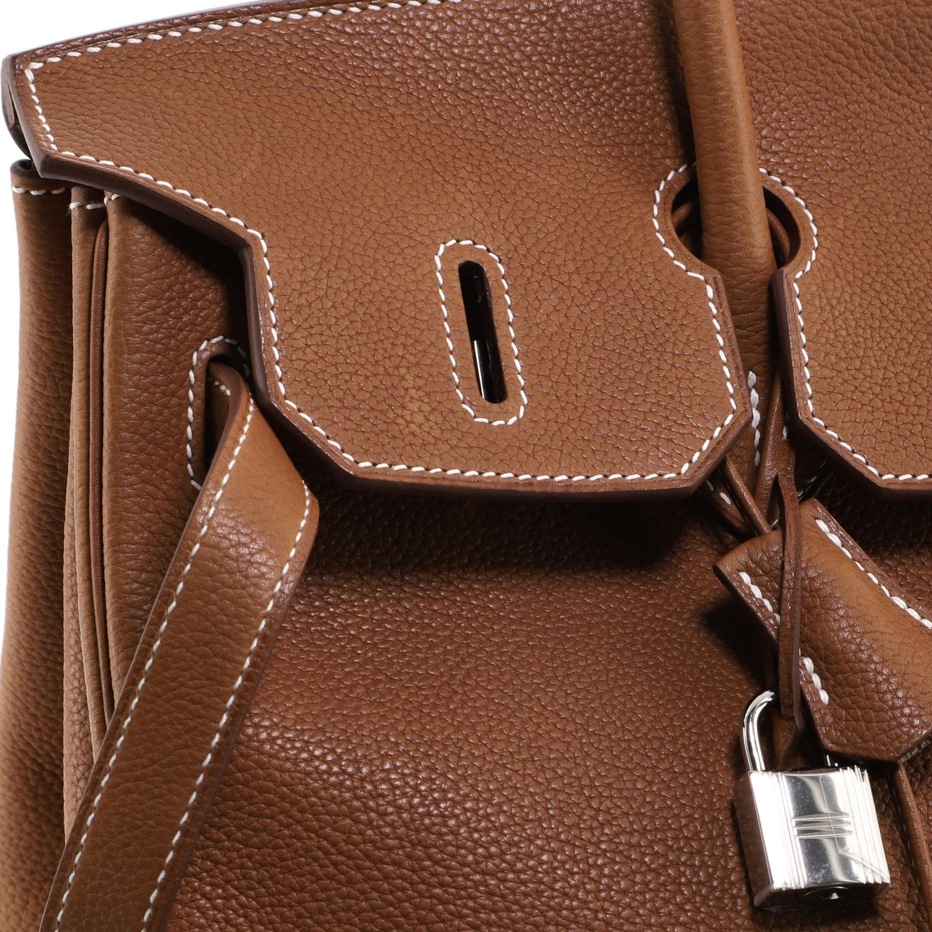 Hermes Birkin Handbag Fauve Barenia Faubourg with Palladium Hardware 35 5