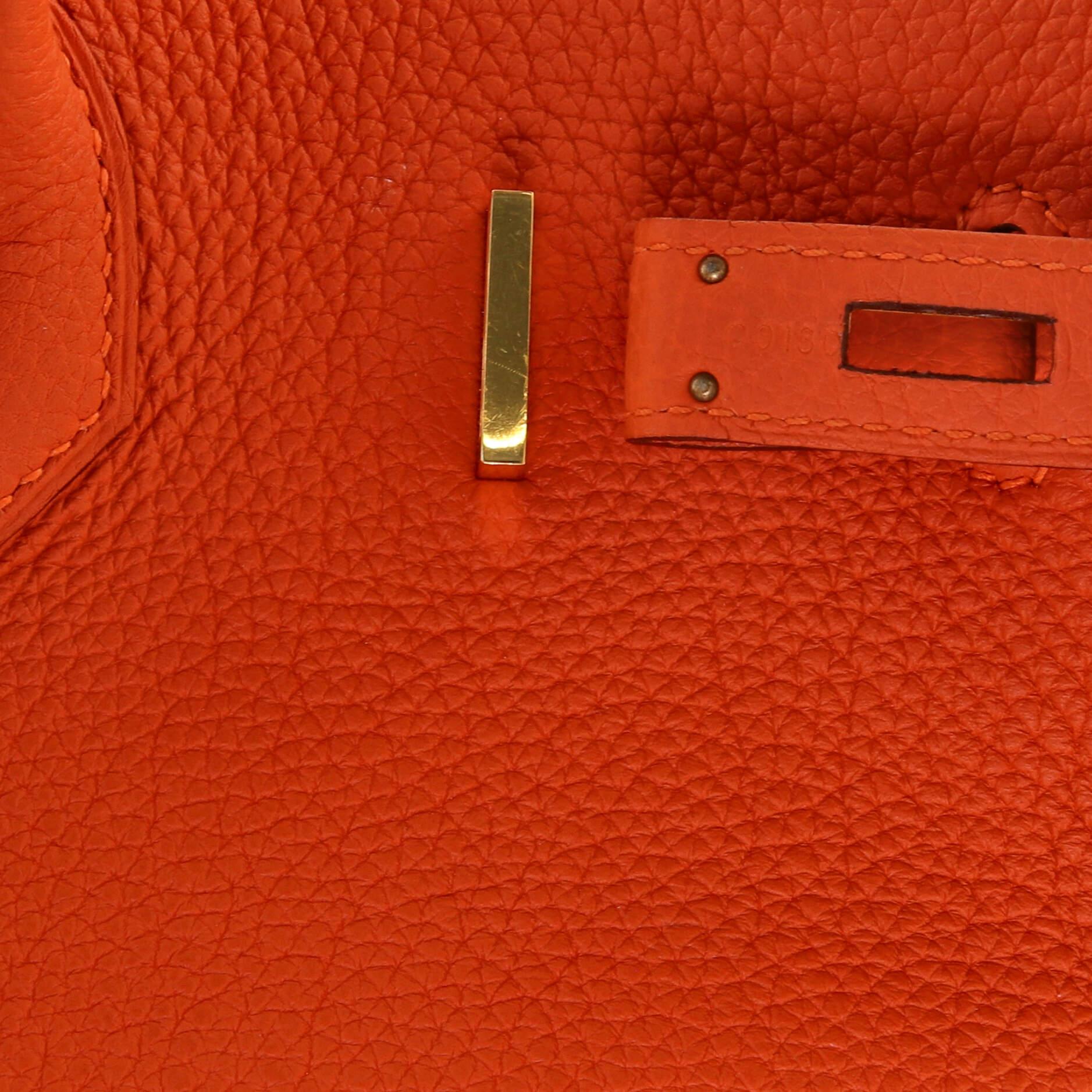 Hermes Birkin Handbag Feu Togo with Gold Hardware 35 2