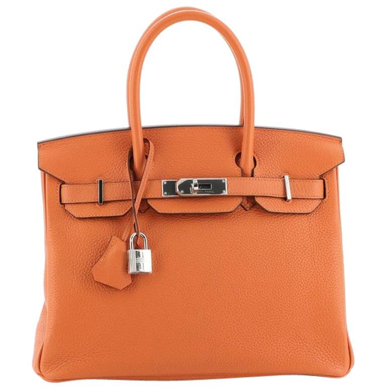 Hermes Birkin Handbag Feu Togo with Palladium Hardware 30